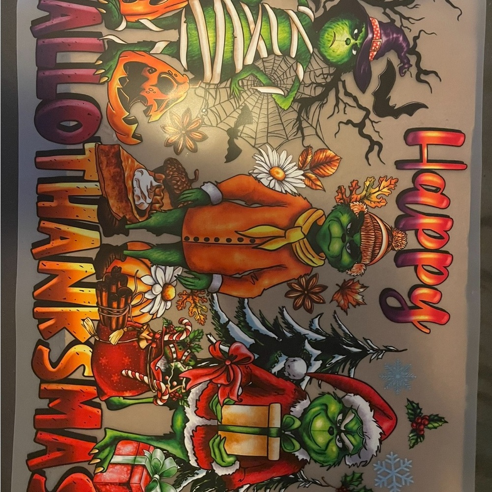 Colorful Holiday Grinch Poster